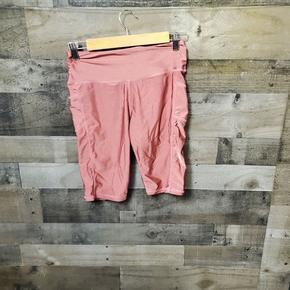 Mauve pink bike shorts w pockets L/XL